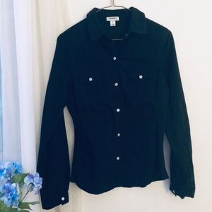 Black button down